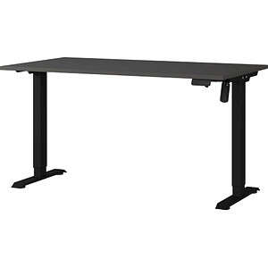 GERMANIA Adrano höhenverstellbarer Schreibtisch grafit rechteckig, T-Fuß-Gestell schwarz 140,0 x 80,0 cm GERMANIA Adrano höhenverstellbarer Schreibtisch grafit rechteckig, T-Fuß-Gestell schwarz 140,0 x 80,0 cm von Germania