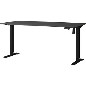 GERMANIA Adrano höhenverstellbarer Schreibtisch grafit rechteckig, T-Fuß-Gestell schwarz 160,0 x 80,0 cm GERMANIA Adrano höhenverstellbarer Schreibtisch grafit rechteckig, T-Fuß-Gestell schwarz 160,0 x 80,0 cm von Germania