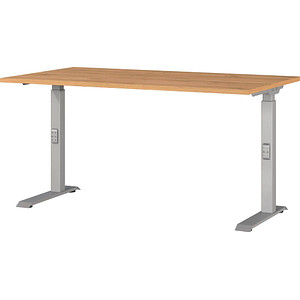 GERMANIA DOWNEY höhenverstellbarer Schreibtisch grandson-eiche rechteckig, C-Fuß-Gestell silber 140,0 x 80,0 cm GERMANIA DOWNEY höhenverstellbarer Schreibtisch grandson-eiche rechteckig, C-Fuß-Gestell silber 140,0 x 80,0 cm von Germania