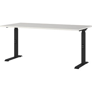 GERMANIA DOWNEY höhenverstellbarer Schreibtisch lichtgrau rechteckig, C-Fuß-Gestell schwarz 160,0 x 80,0 cm GERMANIA DOWNEY höhenverstellbarer Schreibtisch lichtgrau rechteckig, C-Fuß-Gestell schwarz 160,0 x 80,0 cm von Germania