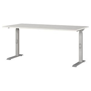 GERMANIA DOWNEY höhenverstellbarer Schreibtisch lichtgrau rechteckig, C-Fuß-Gestell silber 160,0 x 80,0 cm GERMANIA DOWNEY höhenverstellbarer Schreibtisch lichtgrau rechteckig, C-Fuß-Gestell silber 160,0 x 80,0 cm von Germania