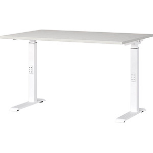 GERMANIA DOWNEY höhenverstellbarer Schreibtisch lichtgrau rechteckig, C-Fuß-Gestell weiß 120,0 x 80,0 cm GERMANIA DOWNEY höhenverstellbarer Schreibtisch lichtgrau rechteckig, C-Fuß-Gestell weiß 120,0 x 80,0 cm von Germania