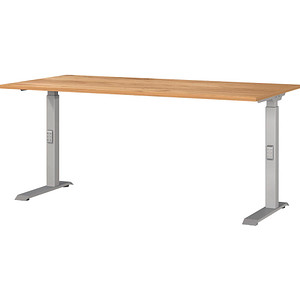 GERMANIA DOWNEY höhenverstellbarer Schreibtisch navarra-eiche rechteckig, C-Fuß-Gestell silber 160,0 x 80,0 cm GERMANIA DOWNEY höhenverstellbarer Schreibtisch navarra-eiche rechteckig, C-Fuß-Gestell silber 160,0 x 80,0 cm von Germania