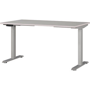 GERMANIA JET höhenverstellbarer Schreibtisch kaschmir rechteckig, T-Fuß-Gestell silber 140,0 x 80,0 cm GERMANIA JET höhenverstellbarer Schreibtisch kaschmir rechteckig, T-Fuß-Gestell silber 140,0 x 80,0 cm von Germania