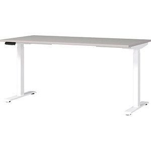 GERMANIA JET höhenverstellbarer Schreibtisch kaschmir rechteckig, T-Fuß-Gestell weiß 160,0 x 80,0 cm GERMANIA JET höhenverstellbarer Schreibtisch kaschmir rechteckig, T-Fuß-Gestell weiß 160,0 x 80,0 cm von Germania