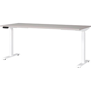 GERMANIA JET höhenverstellbarer Schreibtisch kaschmir rechteckig, T-Fuß-Gestell weiß 180,0 x 80,0 cm GERMANIA JET höhenverstellbarer Schreibtisch kaschmir rechteckig, T-Fuß-Gestell weiß 180,0 x 80,0 cm von Germania