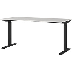 GERMANIA JET höhenverstellbarer Schreibtisch lichtgrau rechteckig, T-Fuß-Gestell schwarz 160,0 x 80,0 cm GERMANIA JET höhenverstellbarer Schreibtisch lichtgrau rechteckig, T-Fuß-Gestell schwarz 160,0 x 80,0 cm von Germania