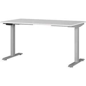 GERMANIA JET höhenverstellbarer Schreibtisch lichtgrau rechteckig, T-Fuß-Gestell silber 140,0 x 80,0 cm GERMANIA JET höhenverstellbarer Schreibtisch lichtgrau rechteckig, T-Fuß-Gestell silber 140,0 x 80,0 cm von Germania