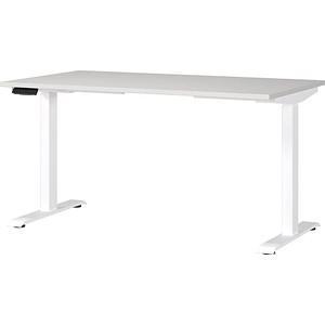 GERMANIA JET höhenverstellbarer Schreibtisch lichtgrau rechteckig, T-Fuß-Gestell weiß 140,0 x 80,0 cm GERMANIA JET höhenverstellbarer Schreibtisch lichtgrau rechteckig, T-Fuß-Gestell weiß 140,0 x 80,0 cm von Germania