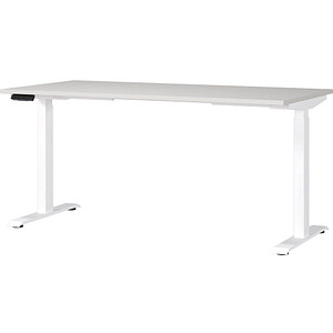GERMANIA JET höhenverstellbarer Schreibtisch lichtgrau rechteckig, T-Fuß-Gestell weiß 160,0 x 80,0 cm GERMANIA JET höhenverstellbarer Schreibtisch lichtgrau rechteckig, T-Fuß-Gestell weiß 160,0 x 80,0 cm von Germania