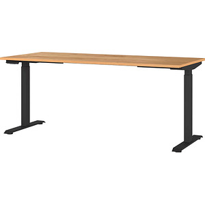 GERMANIA JET höhenverstellbarer Schreibtisch navarra-eiche rechteckig, T-Fuß-Gestell schwarz 180,0 x 80,0 cm GERMANIA JET höhenverstellbarer Schreibtisch navarra-eiche rechteckig, T-Fuß-Gestell schwarz 180,0 x 80,0 cm von Germania