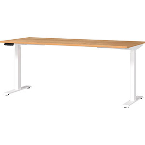 GERMANIA JET höhenverstellbarer Schreibtisch navarra-eiche rechteckig, T-Fuß-Gestell weiß 180,0 x 80,0 cm GERMANIA JET höhenverstellbarer Schreibtisch navarra-eiche rechteckig, T-Fuß-Gestell weiß 180,0 x 80,0 cm von Germania