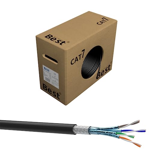 Germany B.e.s.t CAT 7 Outdoor Verlegekabel 100m Simplex Best Gigabit Netzwerkkabel Kupfer LAN 1000Mhz S/FTP Kat 7 von Germany B.e.s.t