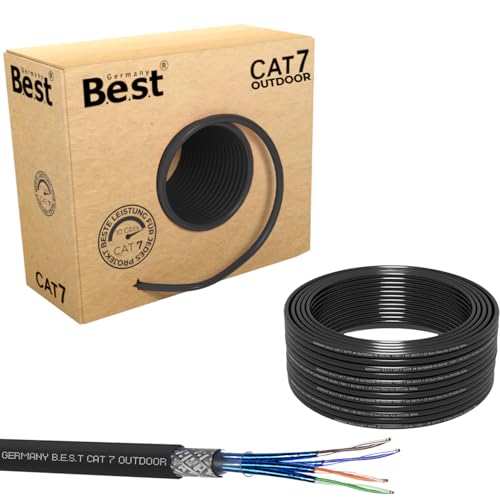 Germany B.e.s.t CAT 7 100M Simplex Erdkabel Netzwerkkabel Outdoorkabel LAN Kabel Ethernetkabel S/FTP 10 Gbit/s Kat 7 reines Kupfer PoE+ LSZH Datenkabel von Germany B.e.s.t