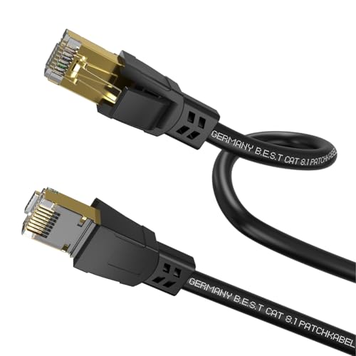 Germany B.e.s.t CAT 8.1 Netzwerkkabel Patchkabel 0,25m 40,0 Gbits RJ45 LAN Kabel S/FTP Kupfer PiMF für PC Router Modem Switch Rund Schwarz Germany B.e.s.t CAT 8.1 Netzwerkkabel Patchkabel 0,25m 40,0 Gbits RJ45 LAN Kabel S/FTP Kupfer PiMF für PC Router Modem Switch Rund Schwarz von Germany B.e.s.t