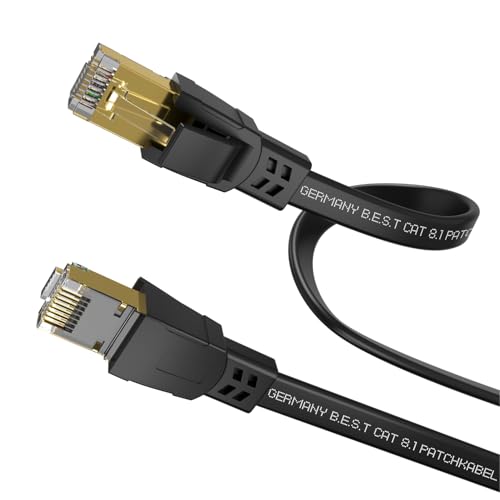 Germany B.e.s.t CAT 8.1 Netzwerkkabel Patchkabel 15,00m 40,0 Gbits RJ45 LAN Kabel S/FTP Kupfer PiMF für PC Router Modem Switch Flach Schwarz Germany B.e.s.t CAT 8.1 Netzwerkkabel Patchkabel 15,00m 40,0 Gbits RJ45 LAN Kabel S/FTP Kupfer PiMF für PC Router Modem Switch Flach Schwarz von Germany B.e.s.t