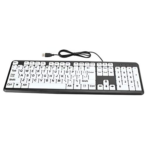 Gernie Tastatur, Verschleißfest, Langlebig, Praktisch, Senior-Tastatur für PC, Büro, Heimcomputer (Black) von Gernie