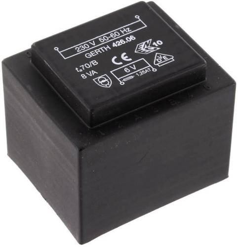 Gerth PTF421201 Printtransformator 1 x 230V 1 x 12 V/AC 8 VA 666mA Gerth PTF421201 Printtransformator 1 x 230V 1 x 12 V/AC 8 VA 666mA von Gerth