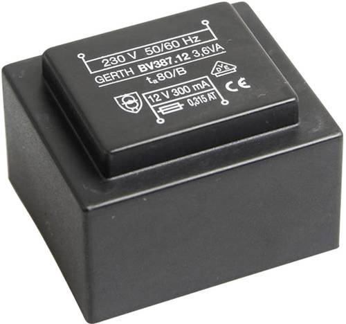 Gerth PTG380601 Printtransformator 1 x 230V 1 x 6 V/AC 3.60 VA 600mA Gerth PTG380601 Printtransformator 1 x 230V 1 x 6 V/AC 3.60 VA 600mA von Gerth