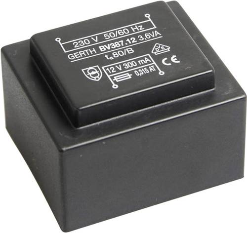 Gerth PTG380801 Printtransformator 1 x 230V 1 x 8 V/AC 3.60 VA 450mA von Gerth