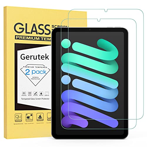 Gerutek [2 Stück] Schutzfolie iPad Mini 6/iPad Mini 2021 (6. Generation) 8.3 Zoll Folie 9H Härte, Hülle Freundllich Anti-Kratzen Anti-Bläschen Displayfolie Schutzglas Displayschutz für iPad Mini 6 Gen von Gerutek