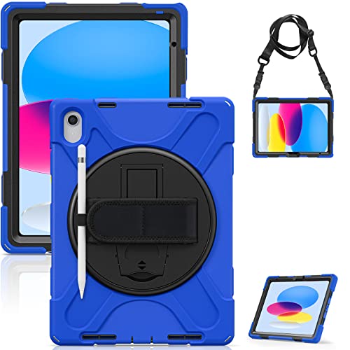Gerutek Hülle für iPad (A16) 11./10. Generation 11/10,9 Zoll 2025/2022, Stoßfeste Robust Panzerhülle mit Drehbar Stände, Stifthalter, Handschlaufe Schultergurt Schutzhülle für iPad 11./10. Gen, Blau Gerutek Hülle für iPad (A16) 11./10. Generation 11/10,9 Zoll 2025/2022, Stoßfeste Robust Panzerhülle mit Drehbar Stände, Stifthalter, Handschlaufe Schultergurt Schutzhülle für iPad 11./10. Gen, Blau von Gerutek