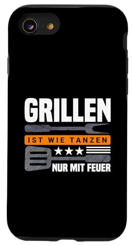 Grillen Ist Wie Tanzen Grillfans Grill Spruch Grillliebhaber Hülle für iPhone SE (2020) / 7 / 8 von Geschenk Grillliebhaber & Geschenkidee Grillfans