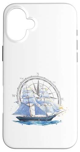 Kapitän Segler Geschenk für Wassersportler Segel Windrose Hülle für iPhone 16 Plus Kapitän Segler Geschenk für Wassersportler Segel Windrose Hülle für iPhone 16 Plus von Geschenke für Segler & Motorbootfahrer Wassersport