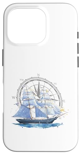 Kapitän Segler Geschenk für Wassersportler Segel Windrose Hülle für iPhone 16 Pro von Geschenke für Segler & Motorbootfahrer Wassersport