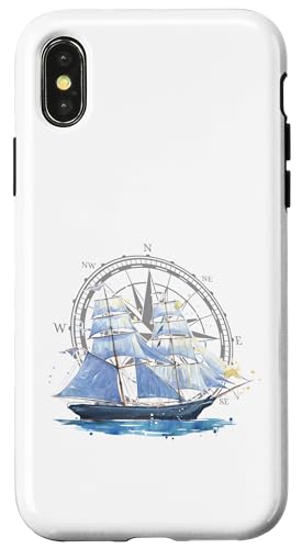 Kapitän Segler Geschenk für Wassersportler Segel Windrose Hülle für iPhone X/XS Kapitän Segler Geschenk für Wassersportler Segel Windrose Hülle für iPhone X/XS von Geschenke für Segler & Motorbootfahrer Wassersport