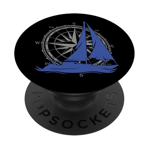 Kapitän Segler Geschenk für Wassersportler Segel Windrose PopSockets Klebender PopGrip Kapitän Segler Geschenk für Wassersportler Segel Windrose PopSockets Klebender PopGrip von Geschenke für Segler & Motorbootfahrer Wassersport