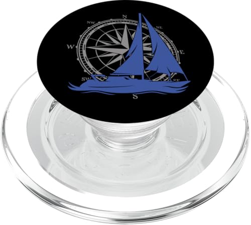 Kapitän Segler Geschenk für Wassersportler Segel Windrose PopSockets PopGrip für MagSafe von Geschenke für Segler & Motorbootfahrer Wassersport