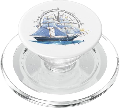 Kapitän Segler Geschenk für Wassersportler Segel Windrose PopSockets PopGrip für MagSafe Kapitän Segler Geschenk für Wassersportler Segel Windrose PopSockets PopGrip für MagSafe von Geschenke für Segler & Motorbootfahrer Wassersport