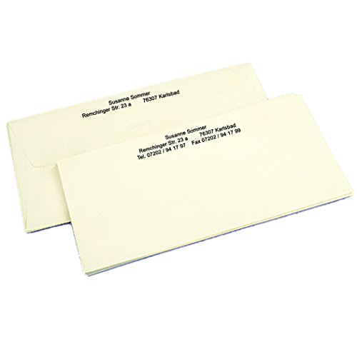 Briefkarten und Briefumschläge elfenbeinfarben mit Ihrer kompletten Adresse, 100 Briefkarten + 100 Briefumschläge von Geschenke mit Namen