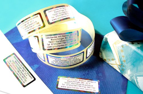Regenbogen-Etiketten, 300 Stück mit Ihrem Wunschtext oder jedem anderen Wunschtext, ca. 51 x 19 mm, für bis zu 5 Zeilen Text Regenbogen-Etiketten, 300 Stück mit Ihrem Wunschtext oder jedem anderen Wunschtext, ca. 51 x 19 mm, für bis zu 5 Zeilen Text von Geschenke mit Namen