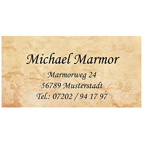 Visitenkarten"Marmor" mit Ihrer kompletten Adresse, 54 Stück, ca. 88 x 45 mm von Geschenke mit Namen