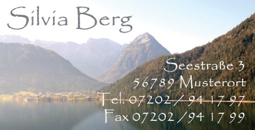 Visitenkarten"See" mit Ihrer kompletten Adresse, 54 Stück, ca. 88 x 45 mm von Geschenke mit Namen