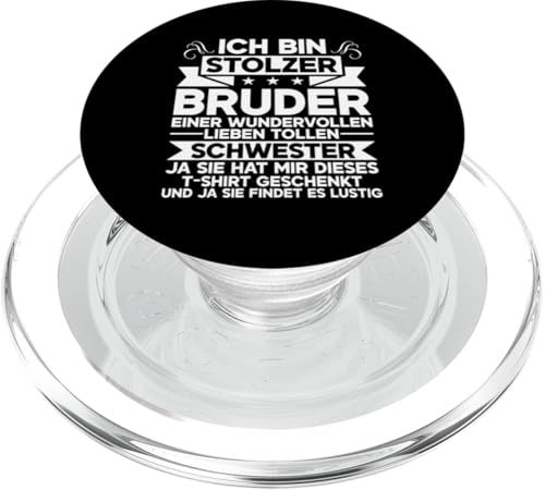 Ich Bin Stolzer Bruder Einer Tollen Schwester Geschwister PopSockets PopGrip für MagSafe von Geschwister Liebevoller Bruder Witzige Sprüche