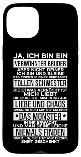 Süßer Bruder Geschwister Großer Bruder Geburtstagsgrafik Hülle für iPhone 15 Plus Süßer Bruder Geschwister Großer Bruder Geburtstagsgrafik Hülle für iPhone 15 Plus von Geschwister Liebevoller Bruder Witzige Sprüche