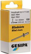 Gesipa 1433572 Blindniete (Ø x L) 4 mm x 10 mm Stahl Stahl 100 St. (1433572) von Gesipa