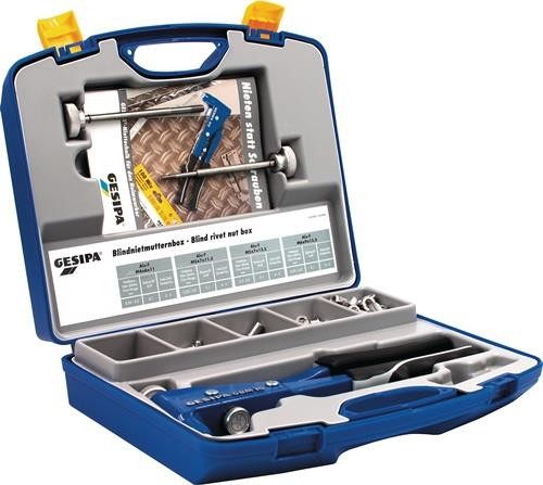 Gesipa Blindnietmutternsortimentbox 156tlg.Zange GBM10 u.Blindnietmutter M4-M6 Gesipa Blindnietmutternsortimentbox 156tlg.Zange GBM10 u.Blindnietmutter M4-M6 von Gesipa