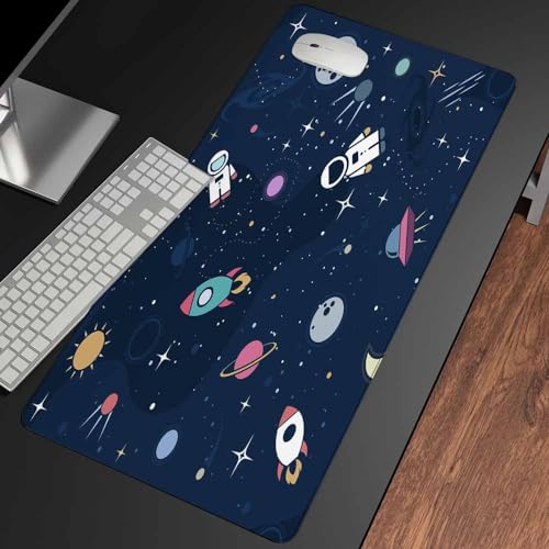 Gesmatic Erweitertes Schreibtisch-Mauspad mit genähten Kanten, großes Schreibtisch-Schreibblock, wasserdicht, flacher Platz, niedlich, 80 x 40 cm, Dekor-Schreibblock, rutschfeste Unterseite für Arbeit von Gesmatic