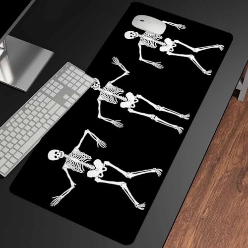 Gesmatic Großes Gaming-Mauspad, rutschfest, wasserdicht, leicht zu reinigen, Laptop-Schreibtisch, Schreibunterlage, tanzende Skelette auf schwarzem Set, für Büro und Zuhause, 80 x 40 cm Gesmatic Großes Gaming-Mauspad, rutschfest, wasserdicht, leicht zu reinigen, Laptop-Schreibtisch, Schreibunterlage, tanzende Skelette auf schwarzem Set, für Büro und Zuhause, 80 x 40 cm von Gesmatic