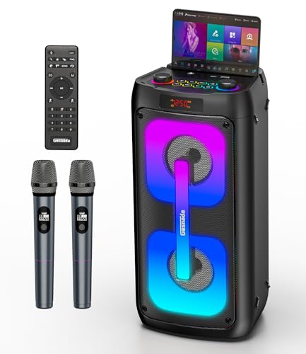 Karaoke-Maschine für Erwachsene mit 2 Kabellosen Mikrofonen, Tragbarer Bluetooth-Lautsprecher PA-System mit Dicso-Lichtern für Big Party, Bühnen-Subwoofer, Outdoor, Ideale Geschenke für Familie, Karaoke-Maschine für Erwachsene mit 2 Kabellosen Mikrofonen, Tragbarer Bluetooth-Lautsprecher PA-System mit Dicso-Lichtern für Big Party, Bühnen-Subwoofer, Outdoor, Ideale Geschenke für Familie, von Gesnada