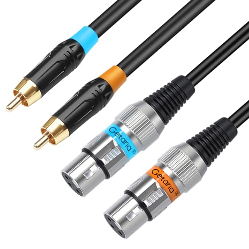 Getaria Dual Cinch auf XLR Kabel, 2 Cinch auf 2 XLR Male HiFi Stereo Audio Verbindung Mikrofonkabel Drahtschnur Pfadkabel (FEMALE, 1.5M) von Getaria