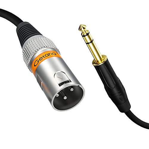 Getaria Klinke 6,35 mm auf XLR Stecker 3 poliges Audio kabel, Geflochtenes XLR-Stecker auf 1/4 TRS Stereo Gitarren kabel (1, 6.35mm to XLR -1M) von Getaria