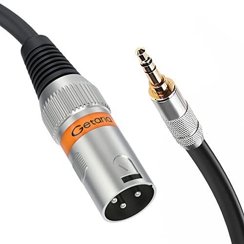 Getaria Klinke 6,35 mm auf XLR Stecker 3 poliges Audio kabel, Geflochtenes XLR-Stecker auf 1/4 TRS Stereo Gitarren kabel (1, Male XLR-3.5MM-1M) von Getaria