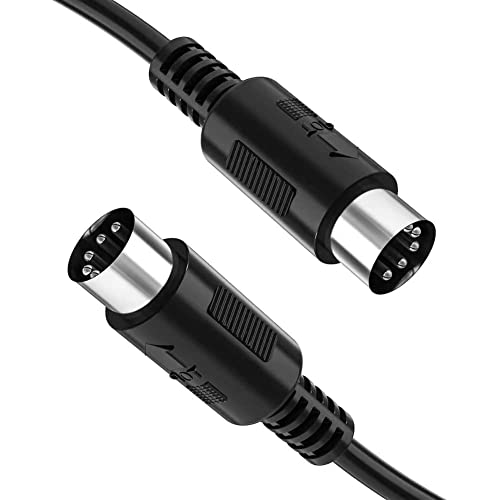 Getaria MIDI-Kabel 5 Pin DIN Plug 5 m schwarz, verwendet für Audiokabel für Elektronisches Klavier, MIDI-Tastatur, Synthesizer, Audioschnittstelle, Sequencer, Multi-Effect Pedal (1, 2M) von Getaria