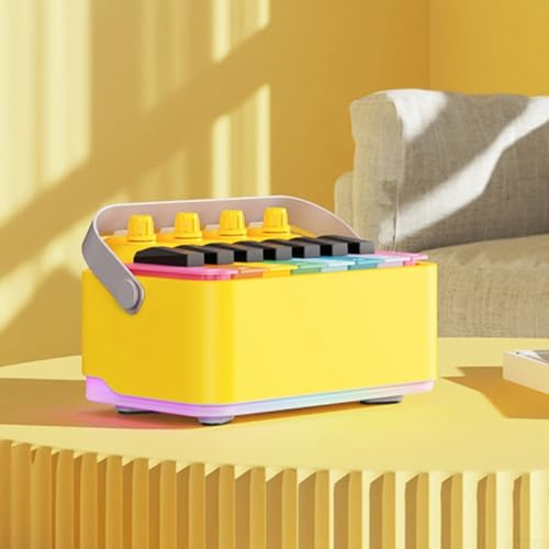 Entdecken Sie die Freude an der Musik mit dem bunten, intuitiven 2-in-1 tragbaren Lautsprecher für alle Niveaus (gelb) von Getdoublerich