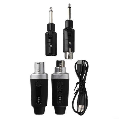 Getdoublerich Kabelloser Mikrofon-Konverter, 2,4 g, kabelloser XLR-Sender, Empfänger-Mikrofon für Mikrofon-Adapter für Audio-Mixer, Kirche, Studio (1-in-1) von Getdoublerich